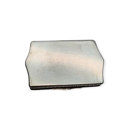 Art Nouveau rectangular box in 800 silver, Europe, circa 1910, engraved floral decoration and central monogram