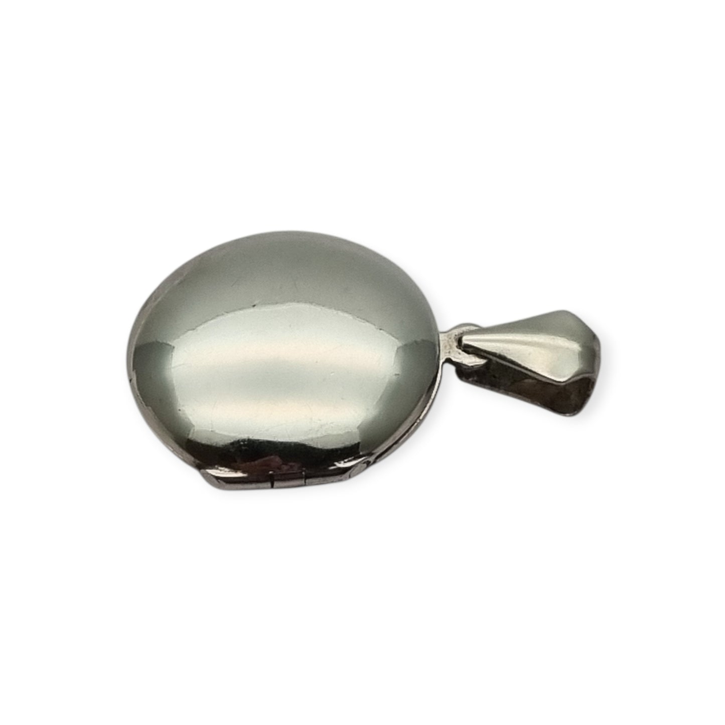 Colgante guardapelo en plata 925, España, medallón ovalado floral, circa 1980-90