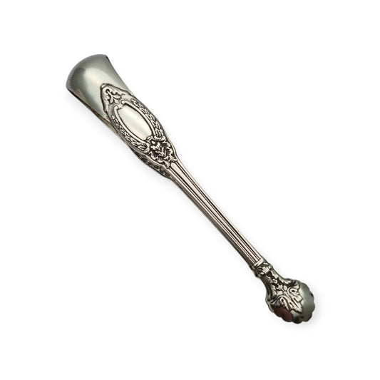 Pinzas para azúcar de plata francesa estilo rococó, plata 800, inicios siglo XX
