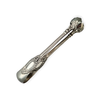 Rococo style French silver sugar tongs, .800 silver, early 20th century