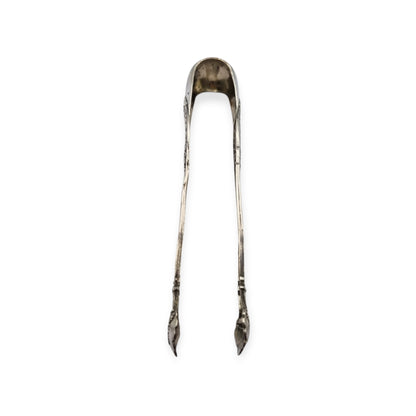 Rococo style French silver sugar tongs, .800 silver, early 20th century