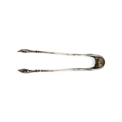 Rococo style French silver sugar tongs, .800 silver, early 20th century