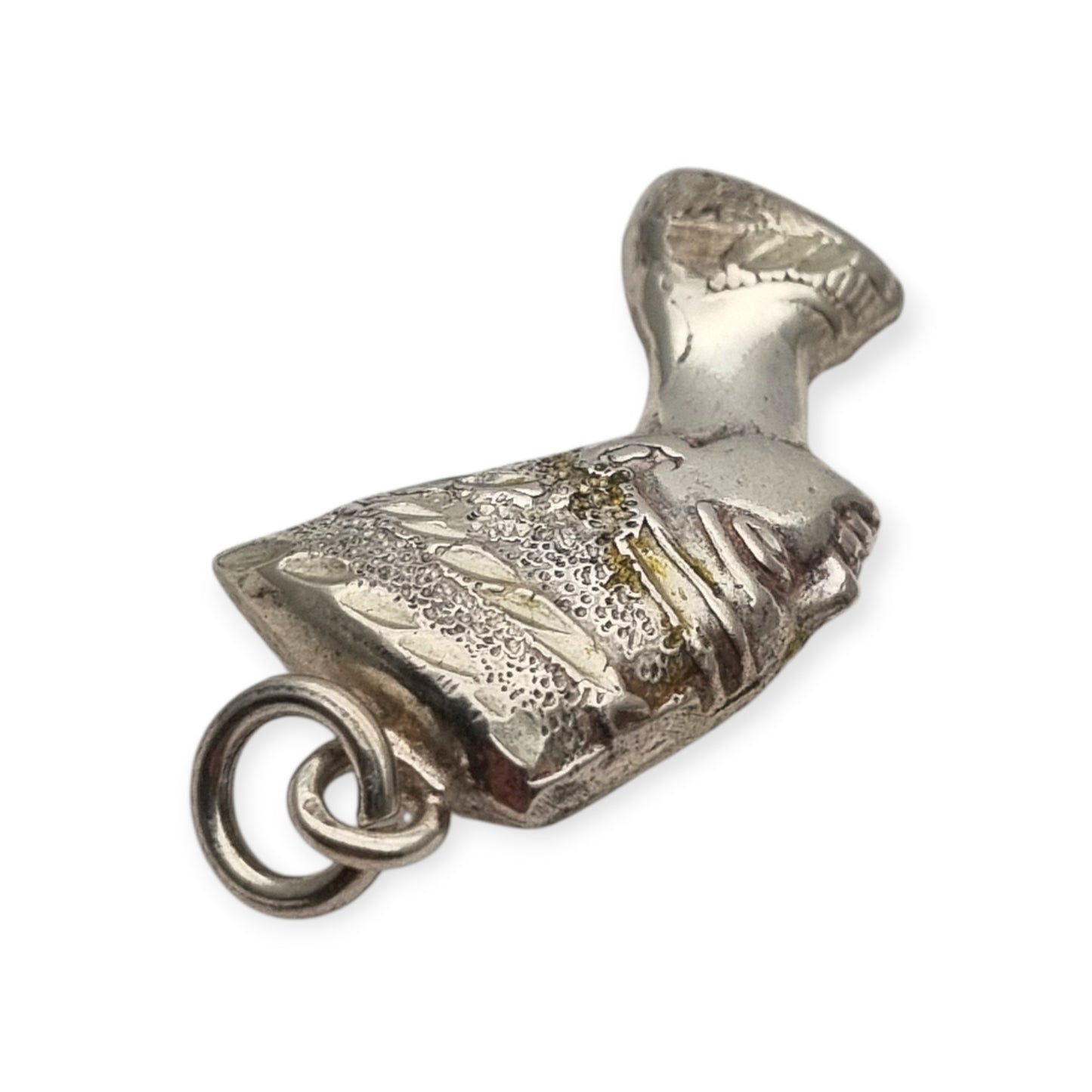 Colgante vintage de Nefertiti en plata, inspiración egipcia, siglo XX
