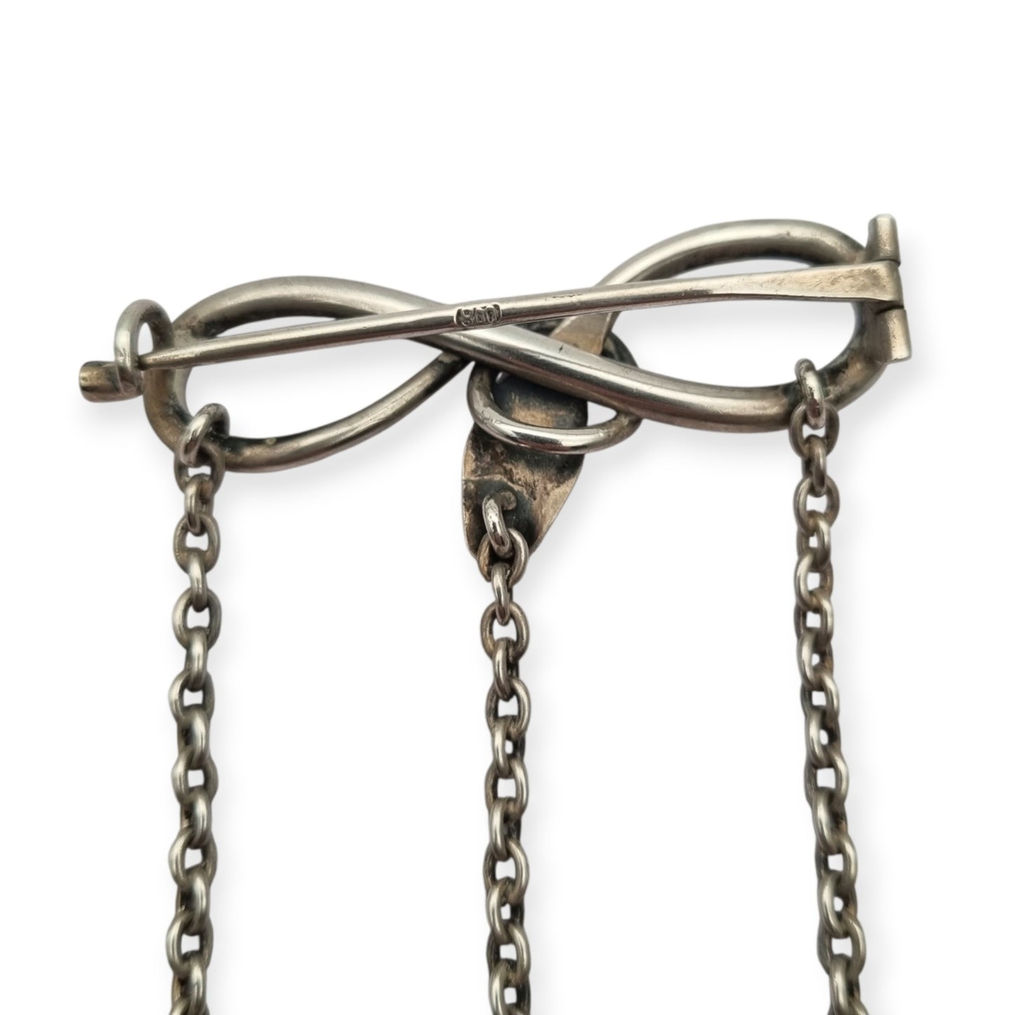 Alfiler chatelaine victoriana de plata 800 de serpiente e infinito, Europa, XIX - XX