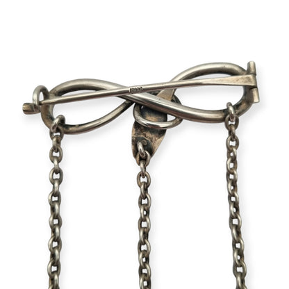 Alfiler chatelaine victoriana de plata 800 de serpiente e infinito, Europa, XIX - XX