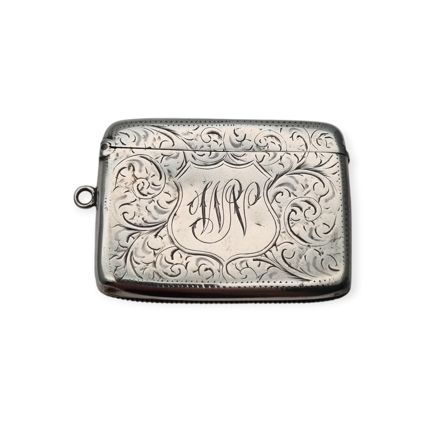 Caja cerillera Eduardiana antigua de plata Birmingham 1905, W.H William M Hayes