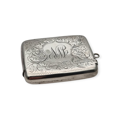 Caja cerillera Eduardiana antigua de plata Birmingham 1905, W.H William M Hayes
