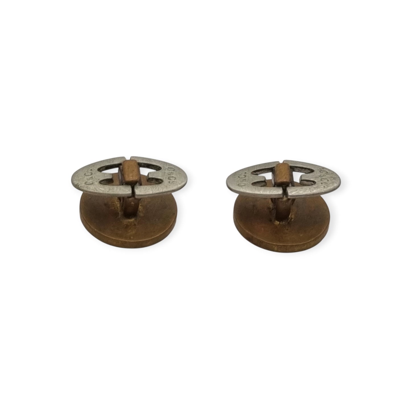 Antique enameled cufflinks with emblem, marked "C&Cº", Europe circa 1890-1920
