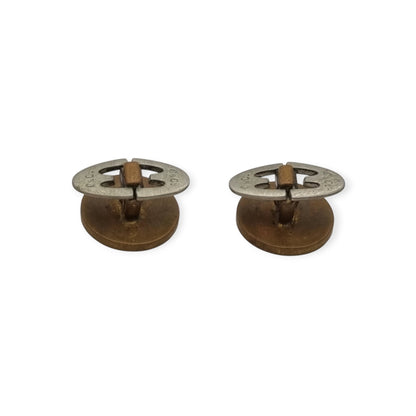 Antique enameled cufflinks with emblem, marked "C&Cº", Europe circa 1890-1920