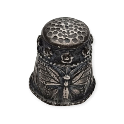 Collectible Siemens silver thimble with butterfly decoration, circa 1960