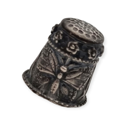 Collectible Siemens silver thimble with butterfly decoration, circa 1960