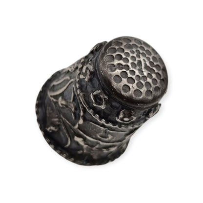 Collectible Siemens silver thimble with butterfly decoration, circa 1960