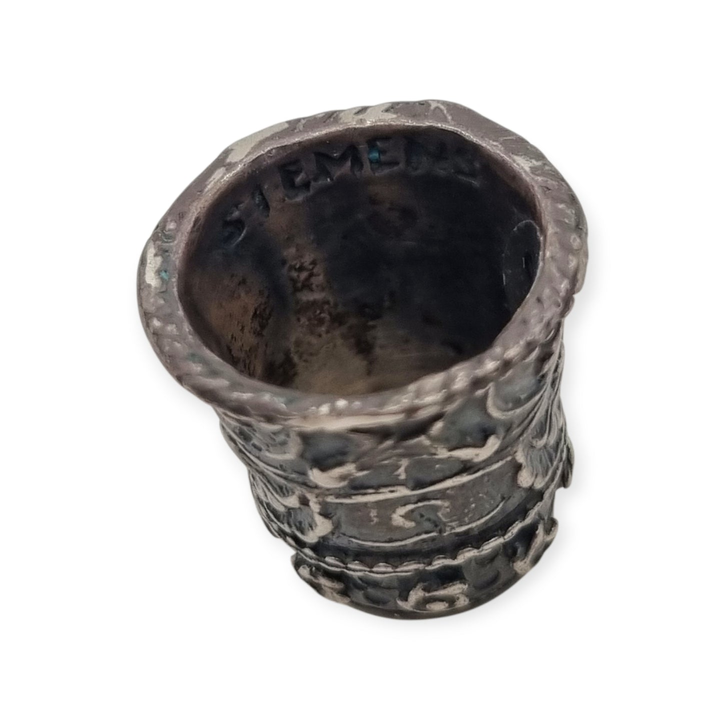 Collectible Siemens silver thimble with butterfly decoration, circa 1960