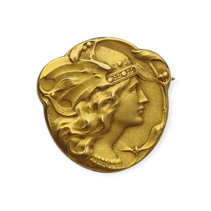 FIX Art Nouveau rolled gold brooch signed Becker, Marianne, circa 1900