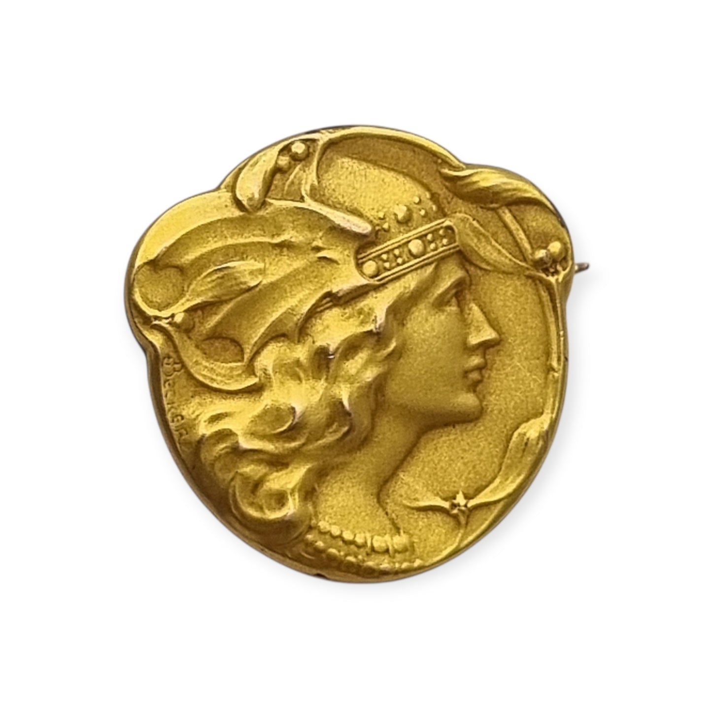 FIX Art Nouveau rolled gold brooch signed Becker, Marianne, circa 1900
