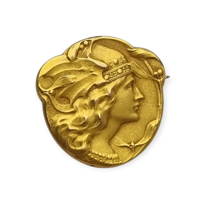 FIX Art Nouveau rolled gold brooch signed Becker, Marianne, circa 1900