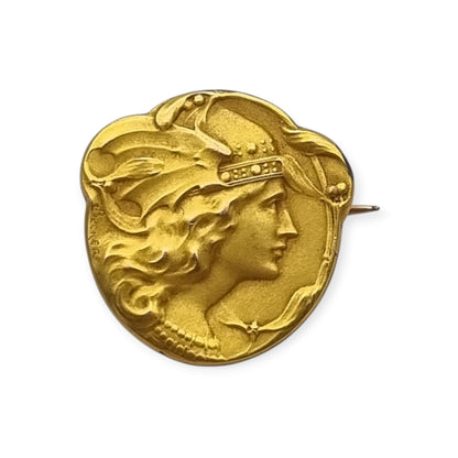 FIX Art Nouveau rolled gold brooch signed Becker, Marianne, circa 1900