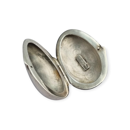 925 Sterling Silver Box Gardenia Preziosi Italy, Polished Oval Design, 20th Century