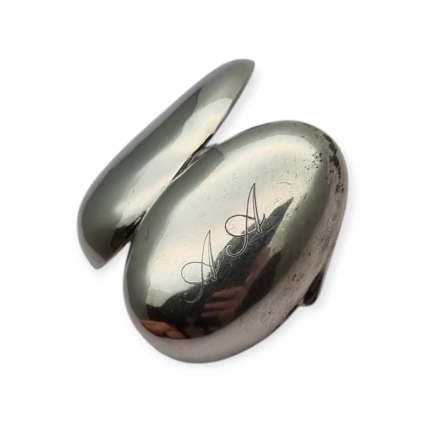 925 Sterling Silver Box Gardenia Preziosi Italy, Polished Oval Design, 20th Century