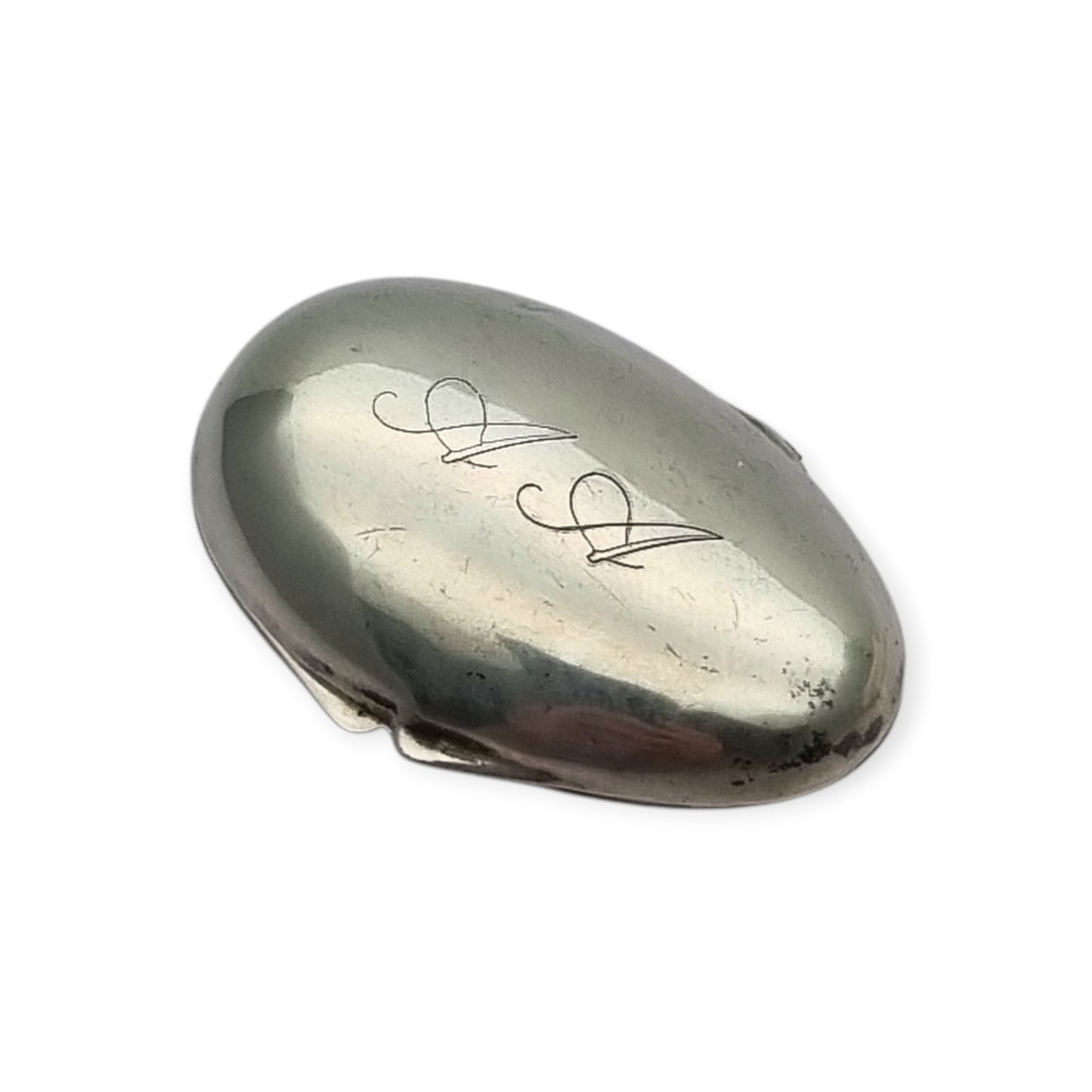 925 Sterling Silver Box Gardenia Preziosi Italy, Polished Oval Design, 20th Century