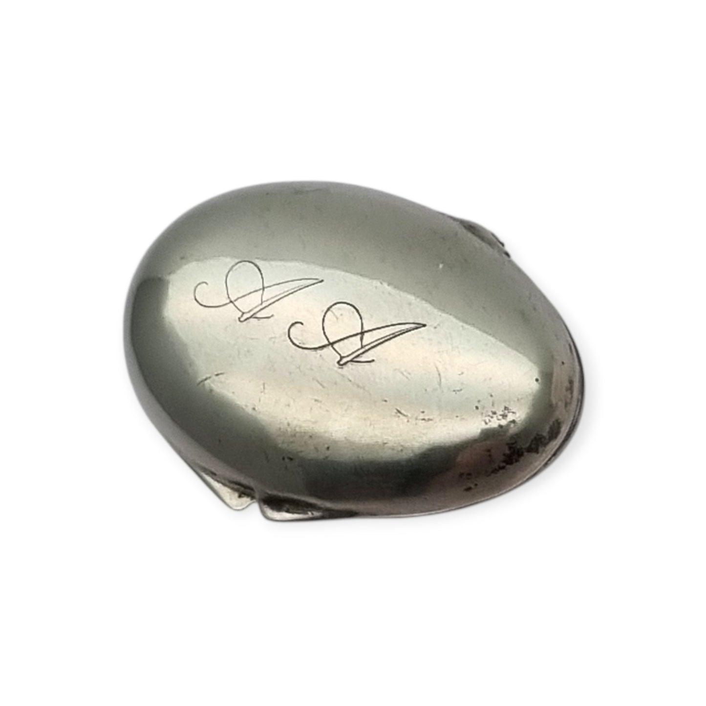 925 Sterling Silver Box Gardenia Preziosi Italy, Polished Oval Design, 20th Century