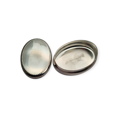 Contemporary Italian .800 Silver Oval Box, Circa 1990