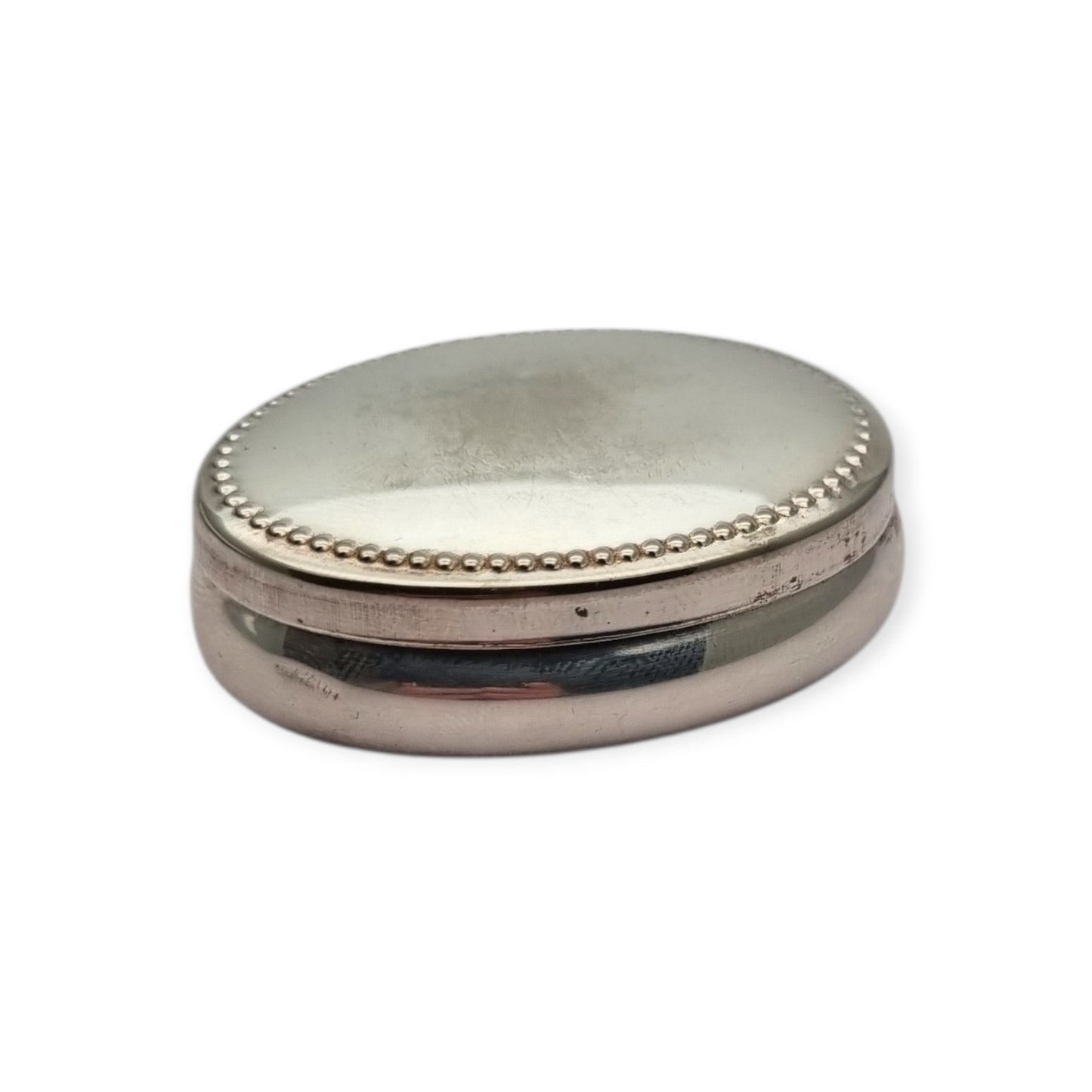 Contemporary Italian .800 Silver Oval Box, Circa 1990