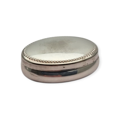 Contemporary Italian .800 Silver Oval Box, Circa 1990