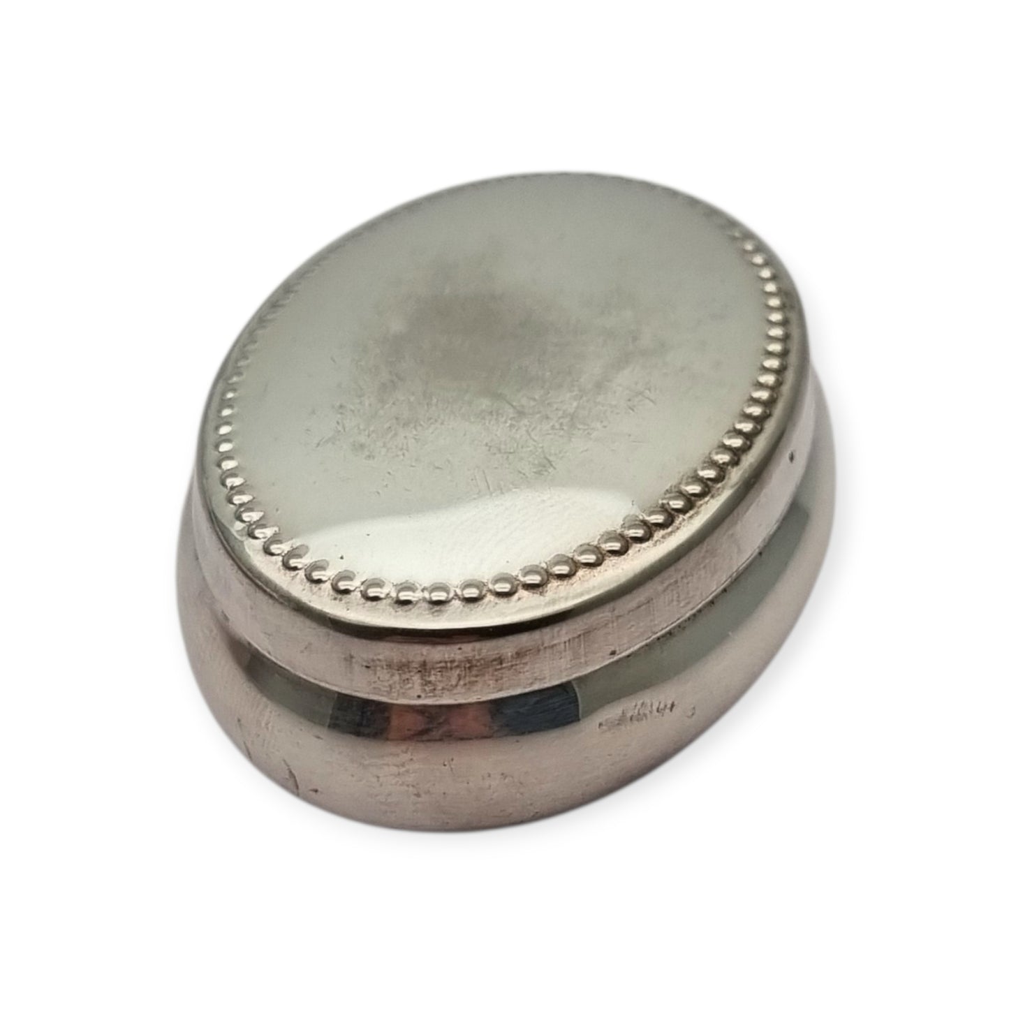 Contemporary Italian .800 Silver Oval Box, Circa 1990