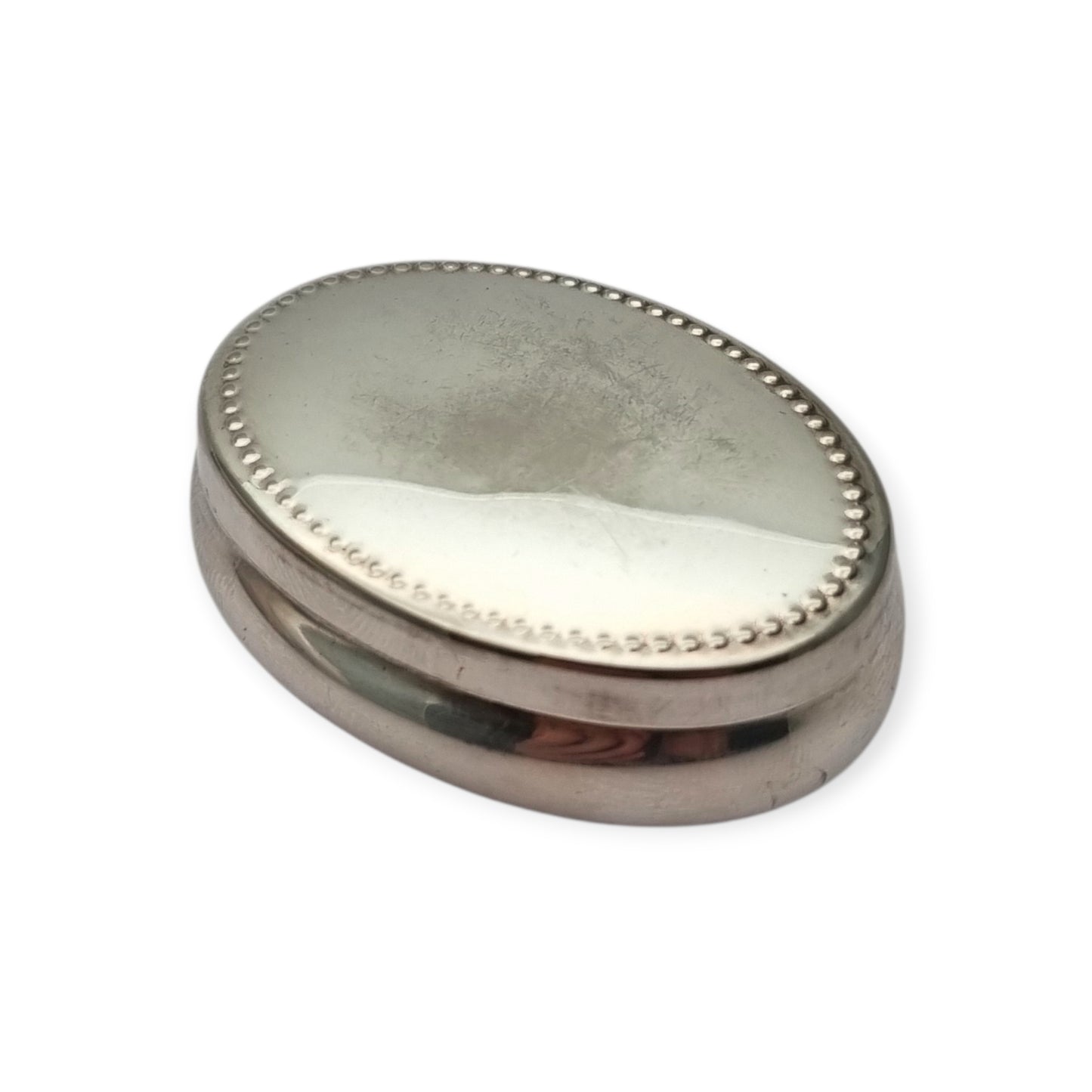 Contemporary Italian .800 Silver Oval Box, Circa 1990