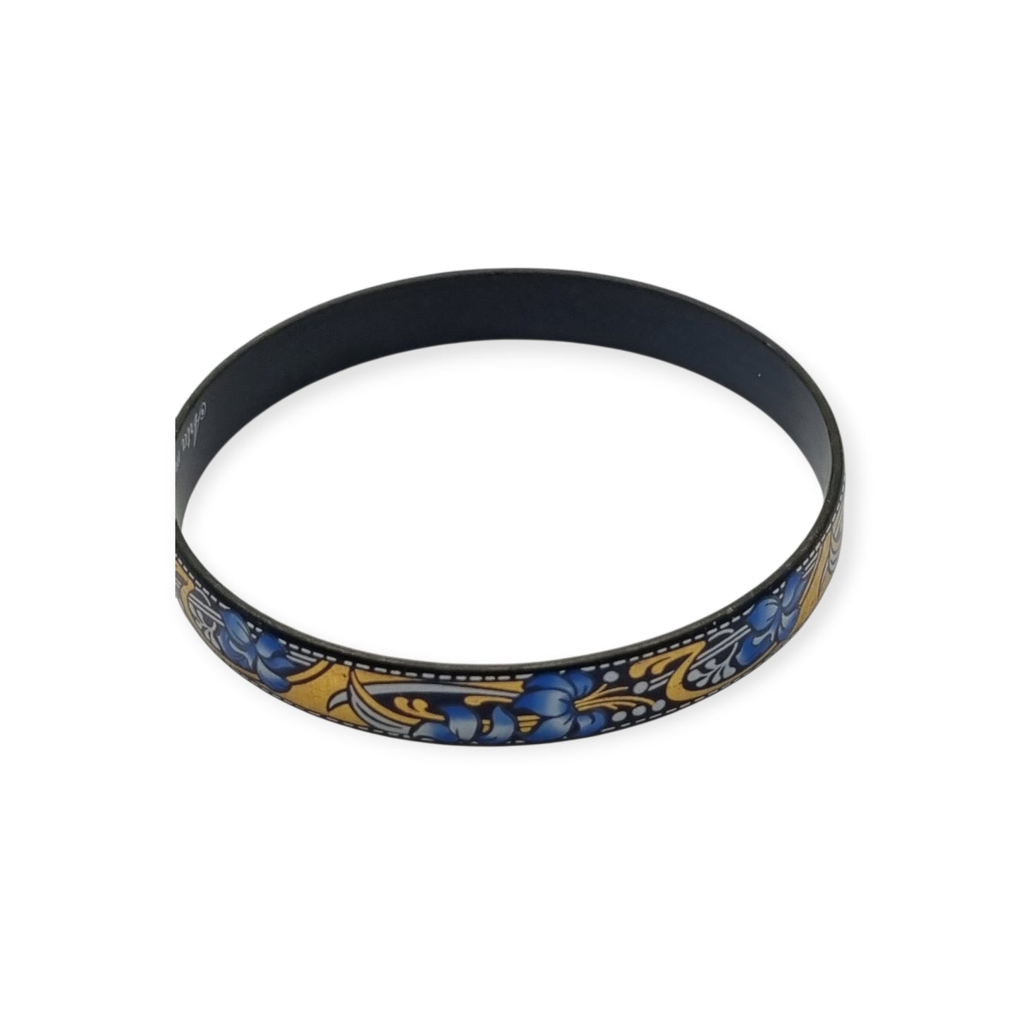 Vintage Arta Austria Enameled Bracelet with Blue Flowers, Jugendstil Style, Circa 1980