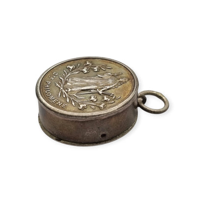 Antique Devotional Silver Reliquary of Saint Philomena with Original Sealed Relic circa 1900
