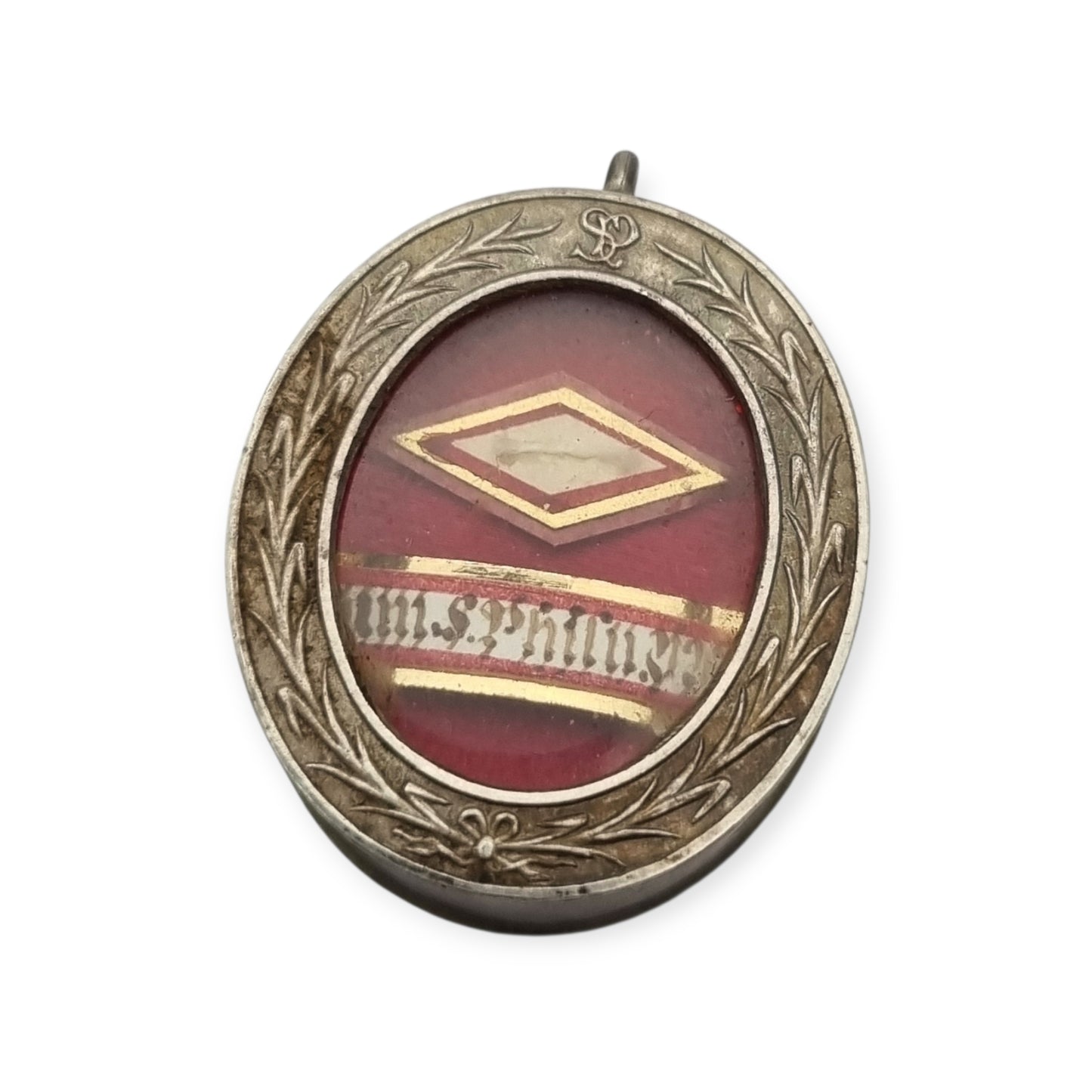 Antique Devotional Silver Reliquary of Saint Philomena with Original Sealed Relic circa 1900