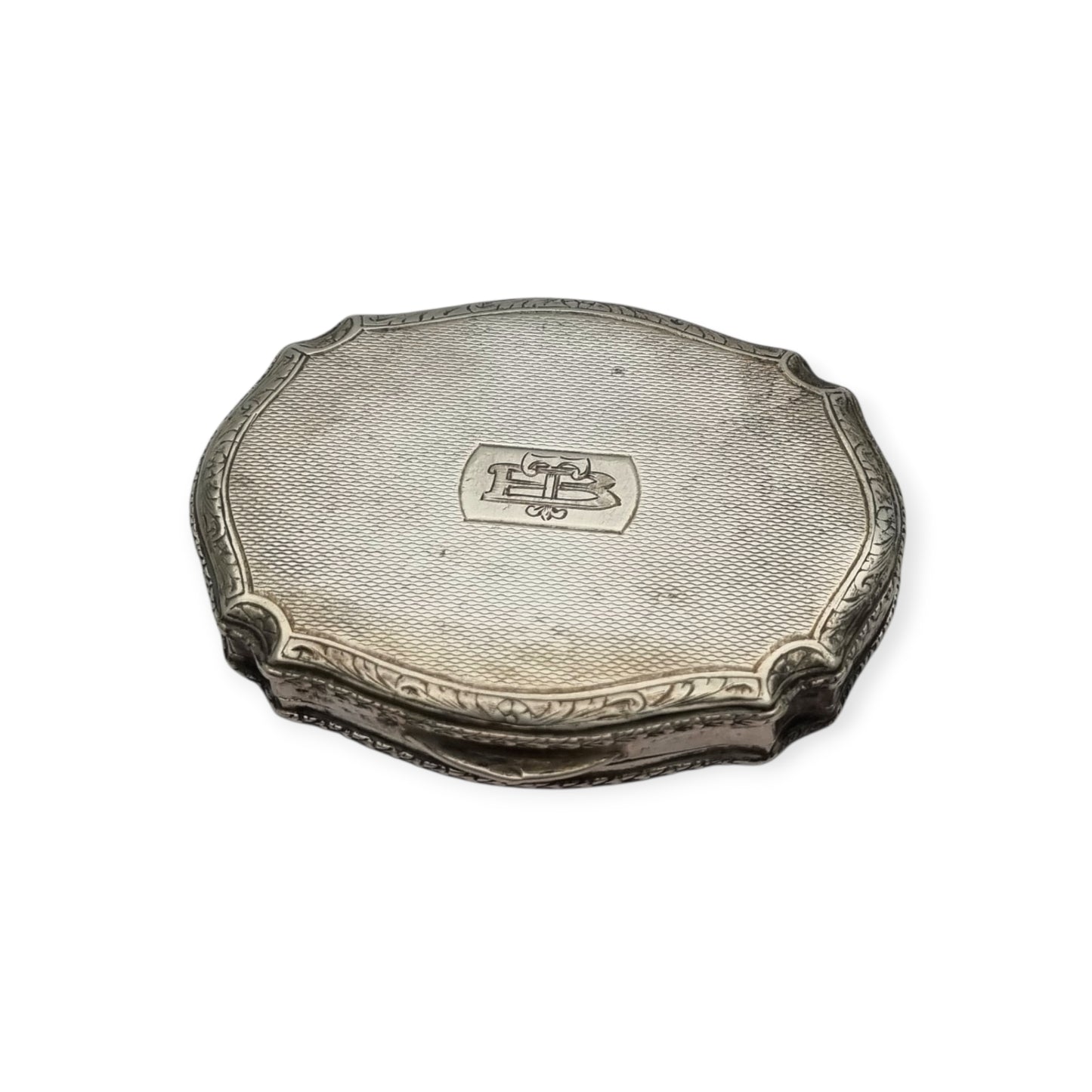 Polvera de plata 800 L&N italiana con espejo y porta labial, estuche de maquillaje Art Déco, circa 1930