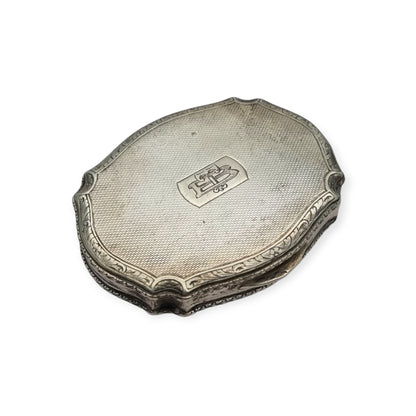 Polvera de plata 800 L&N italiana con espejo y porta labial, estuche de maquillaje Art Déco, circa 1930