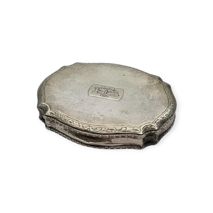 Polvera de plata 800 L&N italiana con espejo y porta labial, estuche de maquillaje Art Déco, circa 1930