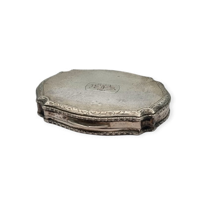 Polvera de plata 800 L&N italiana con espejo y porta labial, estuche de maquillaje Art Déco, circa 1930