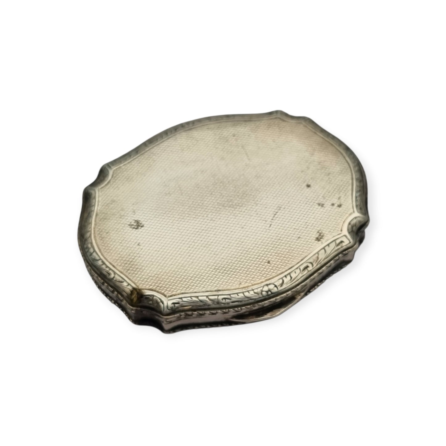Polvera de plata 800 L&N italiana con espejo y porta labial, estuche de maquillaje Art Déco, circa 1930