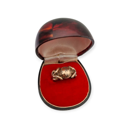 Anillo francés ORANOR bicolor plata y oro 18K estilo Art Déco tardío circa 1930-1940