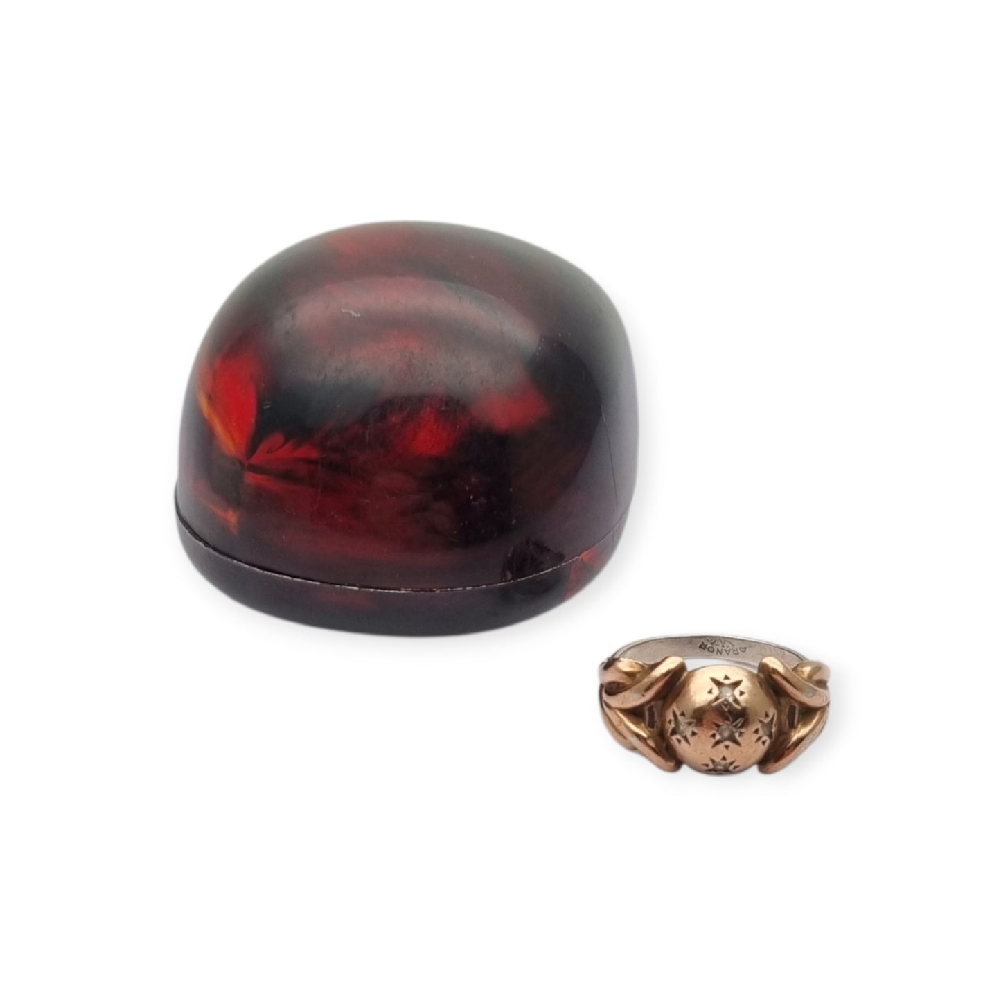 Anillo francés ORANOR bicolor plata y oro 18K estilo Art Déco tardío circa 1930-1940