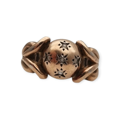 Anillo francés ORANOR bicolor plata y oro 18K estilo Art Déco tardío circa 1930-1940