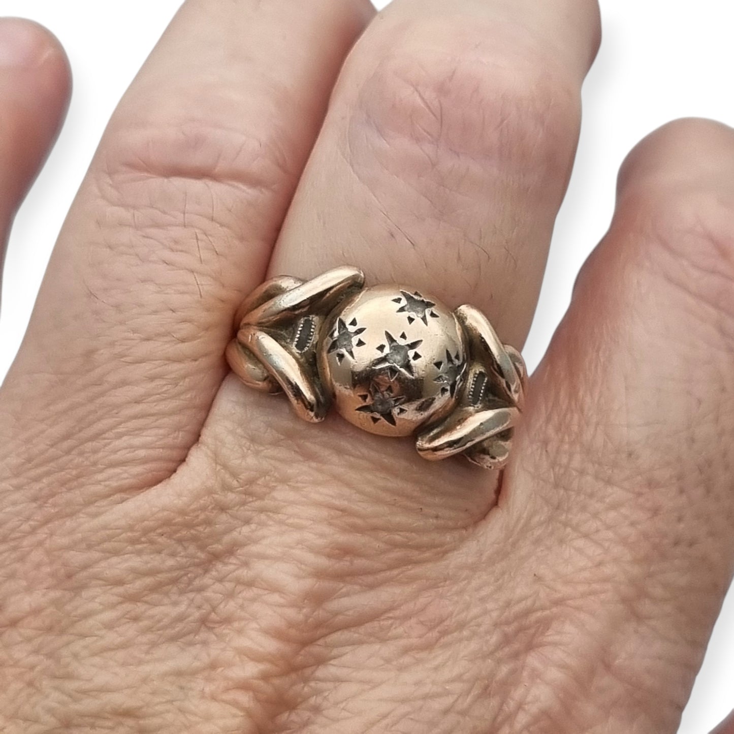 Anillo francés ORANOR bicolor plata y oro 18K estilo Art Déco tardío circa 1930-1940