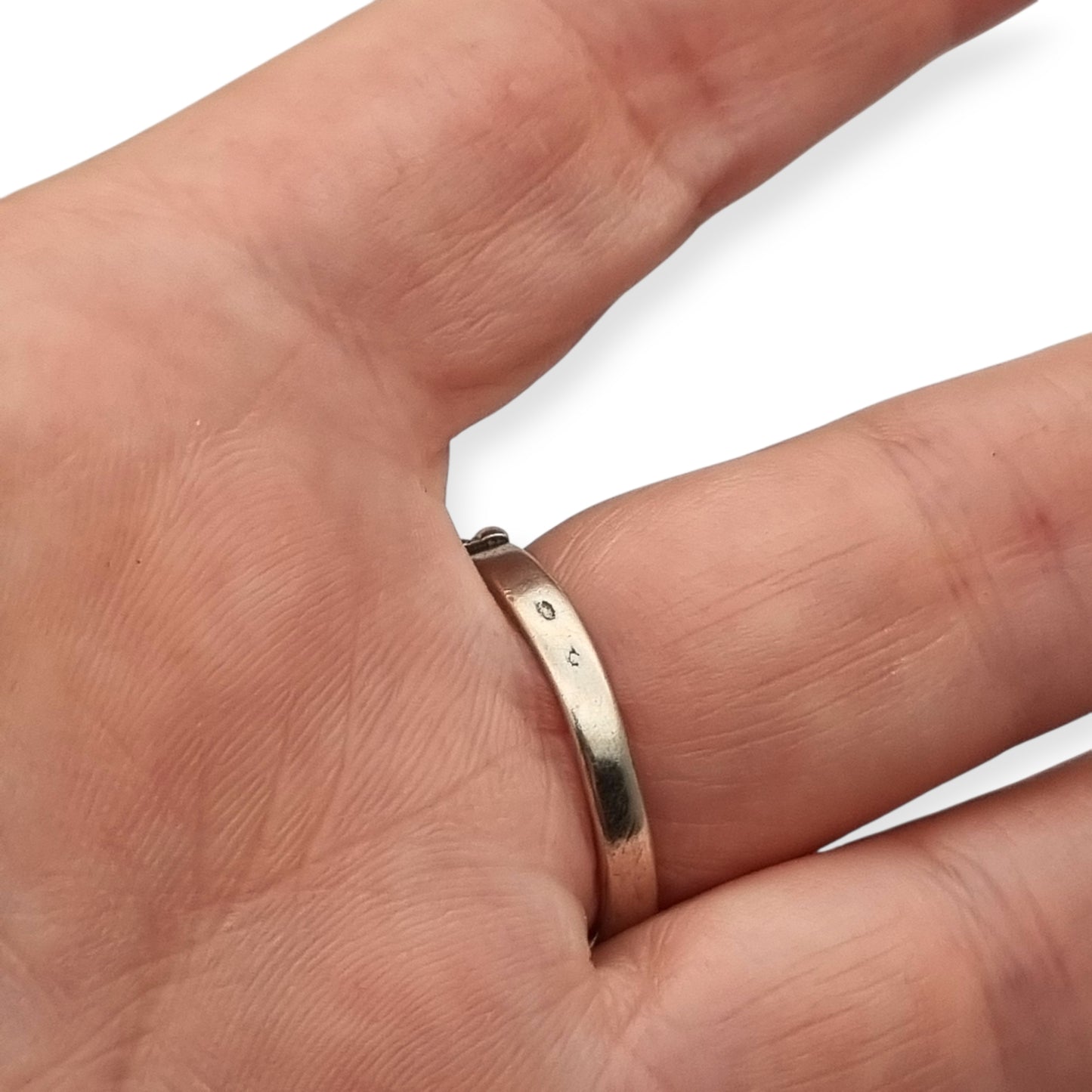 Anillo francés ORANOR bicolor plata y oro 18K estilo Art Déco tardío circa 1930-1940