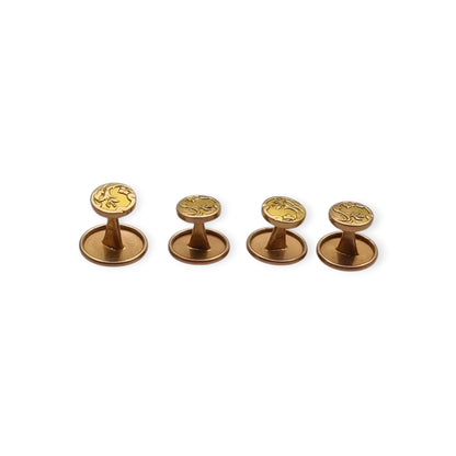 French Shirt Studs FIX Rolled Gold Art Nouveau Belle Époque Set of 4 c. 1900
