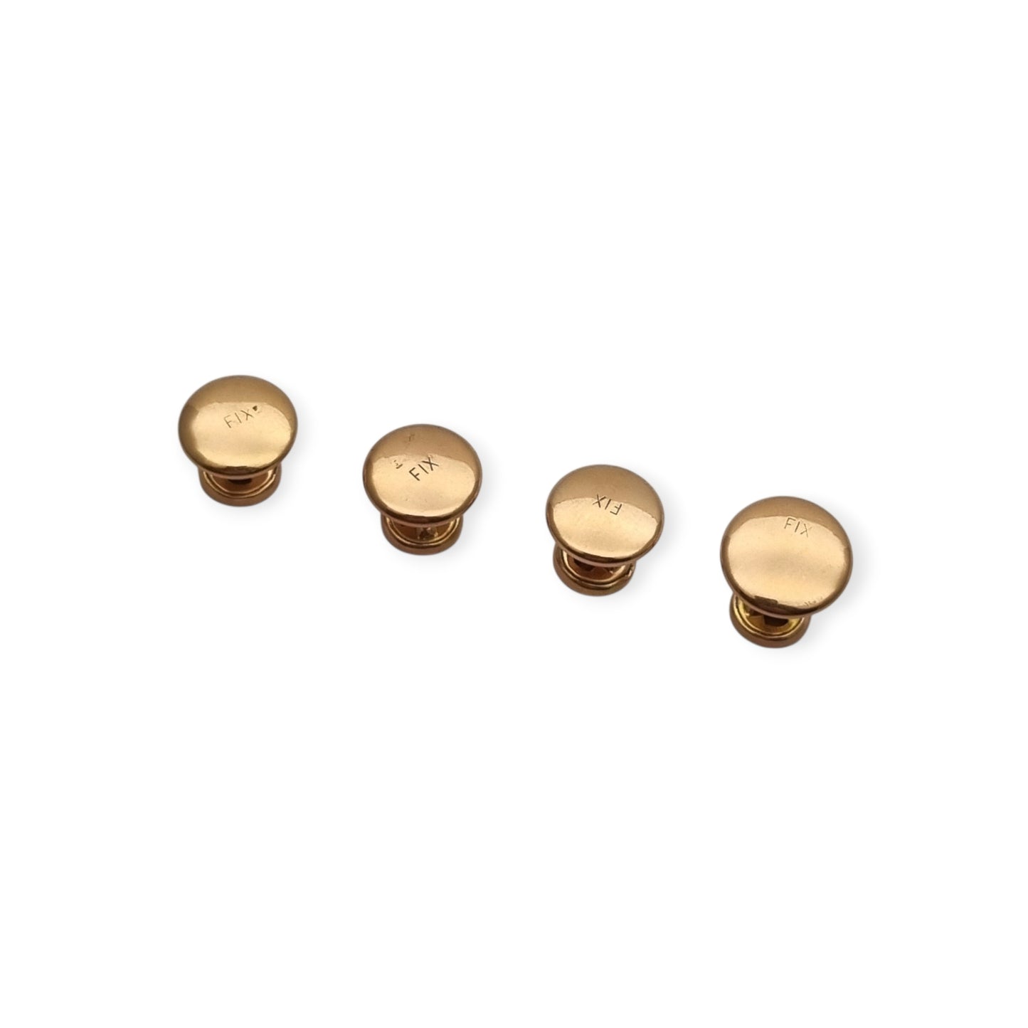 French Shirt Studs FIX Rolled Gold Art Nouveau Belle Époque Set of 4 c. 1900