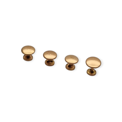 French Shirt Studs FIX Rolled Gold Art Nouveau Belle Époque Set of 4 c. 1900