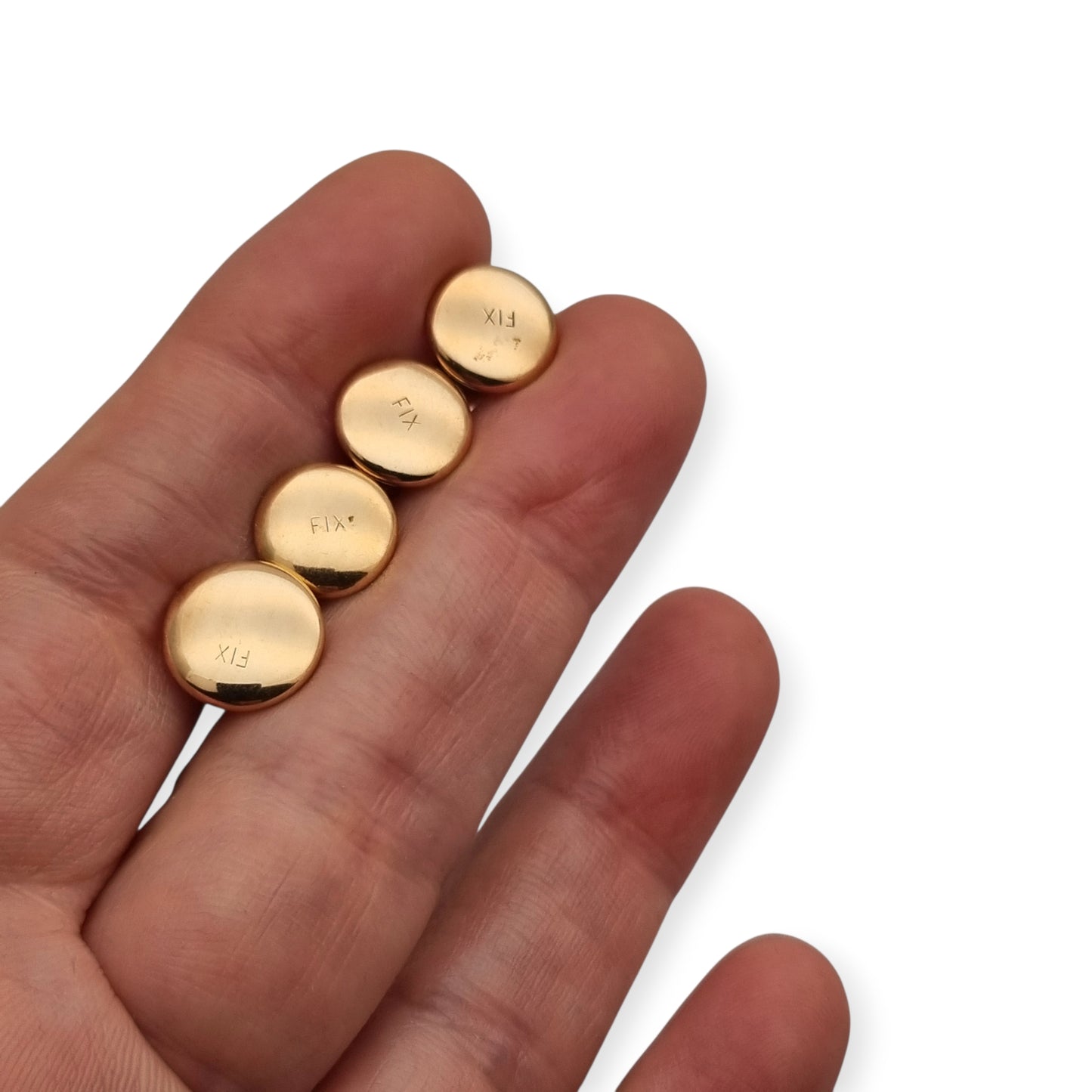 French Shirt Studs FIX Rolled Gold Art Nouveau Belle Époque Set of 4 c. 1900