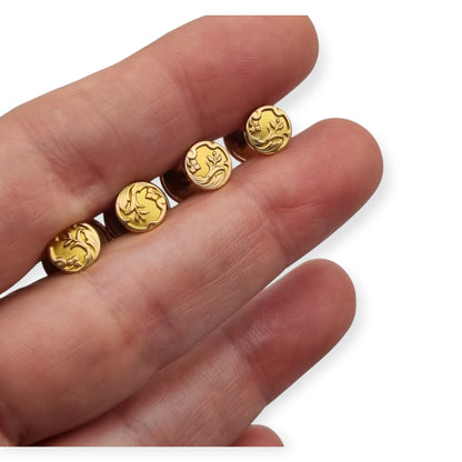 French Shirt Studs FIX Rolled Gold Art Nouveau Belle Époque Set of 4 c. 1900