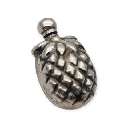 Sterling silver miniature perfume bottle in the form of a pineapple, circa 1970–1980