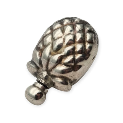Sterling silver miniature perfume bottle in the form of a pineapple, circa 1970–1980